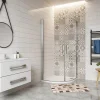 Cabine de Douche Quart de Cercle 90x90x195 cm -Portes Pivotantes 180 degrés-Verre Sécurisé 6 mm