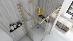 Cabine De Douche Rea City Brush 80X80 Brush Gold