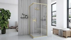 Cabine de douche REA City Brushed Gold 80x100