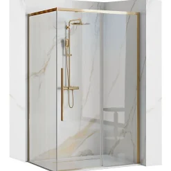 Cabine De Douche Rea Solar 80X100 Gold + Receveur De Douche Savoy White