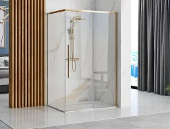 Cabine De Douche Rea Solar 80X100 Gold + Receveur De Douche Savoy White
