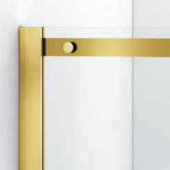 Cabine de douche 80x100 cm coulissante en 6mm verre trempé anticalcaire, profils dorés