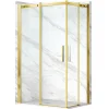 Cabine de douche 80x80 cm coulissante en 6mm verre trempé anticalcaire, profils dorés