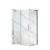 Cabine de douche 80x100 cm coulissante en 6mm verre trempé anticalcaire, profils chromés