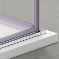 Cabine de douche 80x100 cm coulissante en 6mm verre trempé anticalcaire, profils chromés
