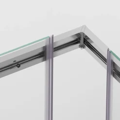 Cabine de douche 80x100 cm coulissante en 6mm verre trempé anticalcaire, profils chromés