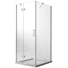 Cabine de douche 80x70 CM H190 Transparent avec Easyclean mod. Flip Porte + Fixe