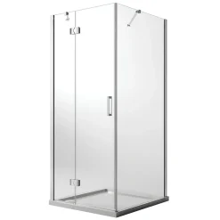 Cabine de douche 80x90 CM H190 Transparent avec Easyclean mod. Flip Porte + Fixe