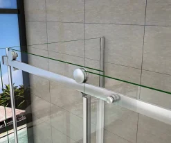 Cabine de douche 120x80x195 cm - verre 8 mm anticalcaire - porte coulissante - sans receveur