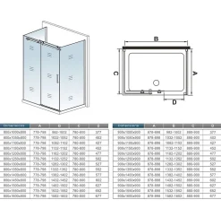 Cabine de douche 120x80x195 cm - verre 8 mm anticalcaire - porte coulissante - sans receveur