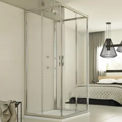 Cabine douche 3 côtés 80x80x80 CM H198 Transparent mod. Evolution Trio