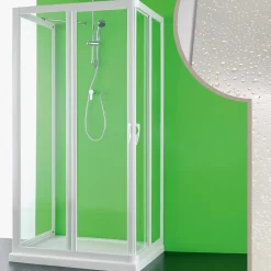 Cabine douche 3 côtés 70x70x70 CM en acrylique mod. Venere avec ouverture centrale