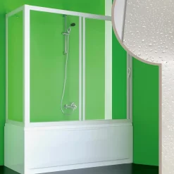 Cabine douche Pare-Baignoire 75x140 CM en acrylique mod. Plutone avec ouverture laterale