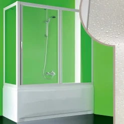 Cabine douche Pare-Baignoire 70x180 CM en acrylique mod. Plutone avec ouverture centrale