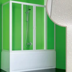 Cabine douche Pare-Baignoire 75x220 CM en acrylique mod. Plutone 2 avec ouverture centrale