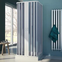 Cabine douche trois côté 80x80x80 CM H185 en Plastique pvc modèle Nova