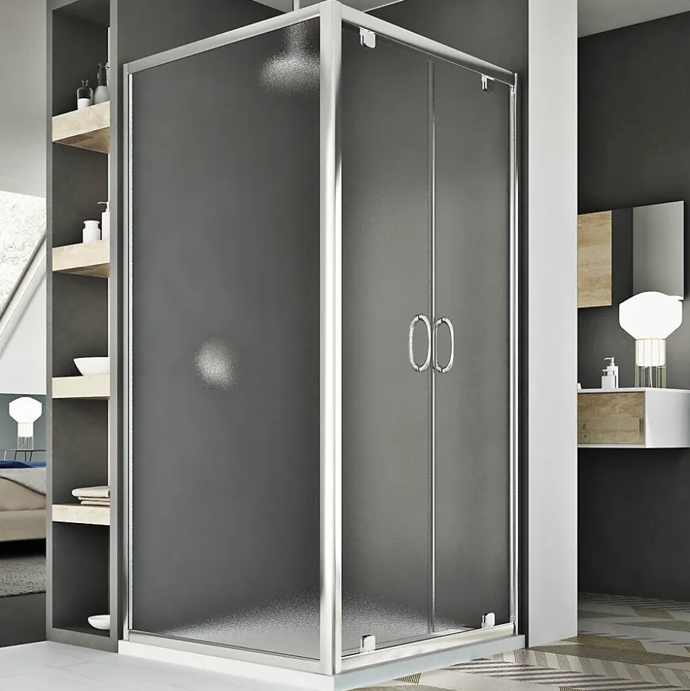 Cabine Douche 70x80 AP. 80 CM H185 granité modèle Sintesi Duo 2 Portillons