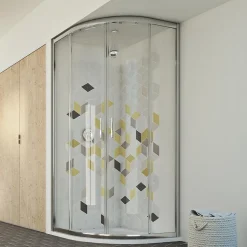 Cabine Douche 90x90 H198 cm Demi-circulaire Transparent mod. Evolution
