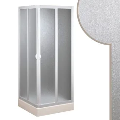 Cabine douche 100x100CM en acrylique mod. Smart avec ouverture centrale