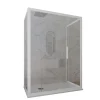 Cabine parois de douche 3 côtés coulissantes 70x120x70 cm H 200 en PVC Blanc Verre Transparent mod. Glax 3 lati
