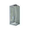 Cabine parois de douche 3 côtés coulissantes 80x100x80 cm H 200 en PVC Bleu Vintage Verre Transparent mod. Kolors Trio