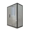 Cabine parois de douche angulaire coulissante 70x120 cm H 200 en PVC Anthracite Verre Transparent mod. Deco Duo