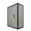 Cabine parois de douche angulaire coulissante 70x110 cm H 200 en PVC Noir Matt Verre Transparent mod. Deco Duo