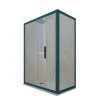 Cabine parois de douche angulaire coulissante 70x170 cm H 200 en PVC Vert Night Watch Verre Transparent mod. Deco Duo