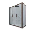 Cabine parois de douche coulissante 90x130 cm H 200 en PVC Chocolat Verre Transparent mod. Glam Duo