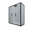 Cabine parois de douche coulissante 90x160 cm H 200 en PVC Anthracite Verre Transparent mod. Glam Duo