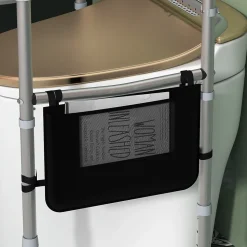 Cadre de sécurité de toilettes - cadre de toilettes réglable - barres d'appui rembourrées pour toilettes - alu. EVA gris