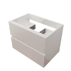 Caisson de salle de bain ROSALY INOX - 70 cm- Blanc- Plan vasque en