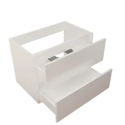 Caisson de salle de bain ROSALY INOX - 70 cm- Blanc- Plan vasque en