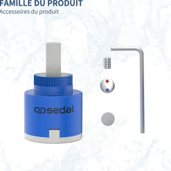 Cartouche Céramique Sedal 35 mm pour Mitigeur Cartouche de Remplacement Universelle pour Robinet Cuisine et Salle de Bain
