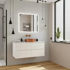 Ceramia Nouveau meuble de salle de bain 120 cm, blanc cassé (CERAMIA-5OW120)