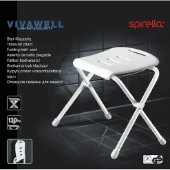 Chaise pliante rabattable de bain Chrome Spirella