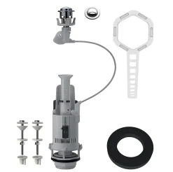 Chasse d'eau + robinet flotteur à ouverture différé Flomasta, double bouton poussoir + câble