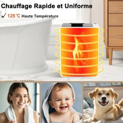 Chauffe-Serviettes 23 L,Ecran LED, Minuterie de 15 à 90 Min, pour Serviettes 114 x 178cm, Peignoirs, Couvertures, Blanc