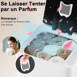 Chauffe-Serviettes 23 L,Ecran LED, Minuterie de 15 à 90 Min, pour Serviettes 114 x 178cm, Peignoirs, Couvertures, Blanc