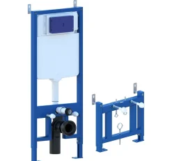 Châssis de bâti-support pour bidet, châssis réservoir caché complet de plaque de commande Inox pour couple de sanitaires suspendu