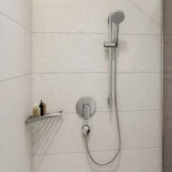 Colonne bain douche thermostatique HANSGROHE Vernis Shape 230 chromé + tablette AddStoris