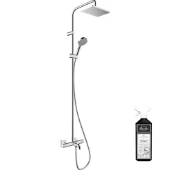 Colonne bain douche thermostatique HANSGROHE Vernis Shape 230 chromé + nettoyant Briochin