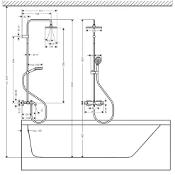 Colonne bain douche thermostatique HANSGROHE Vernis Shape 230 chromé + nettoyant Briochin