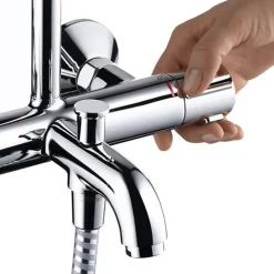 Colonne bain douche thermostatique HANSGROHE Vernis Shape 230 chromé + nettoyant Briochin
