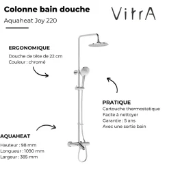 Colonne bain douche thermostatique VITRA Aquaheat Joy 220