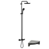 Colonne bain douche thermostatique GROHE Vitalio Start System noir mat + Tablette de douche d'angle Start Cube