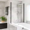 Colonne bain douche thermostatique anti-brûlure avec pomme de tête, douchette et flexible, chrome, Valentin Opium