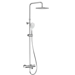 Colonne bain/douche douche thermostatique avec pommeau et douchette 3 jets, chrome, Kramer Colors