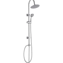 Colonne Barre de douche chromee Tête douchette 4 jets entraxe reglable