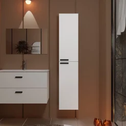 Colonne Blanche 30x30x150 cm - Bois MDF Blanc Brillant - BOX-IN
